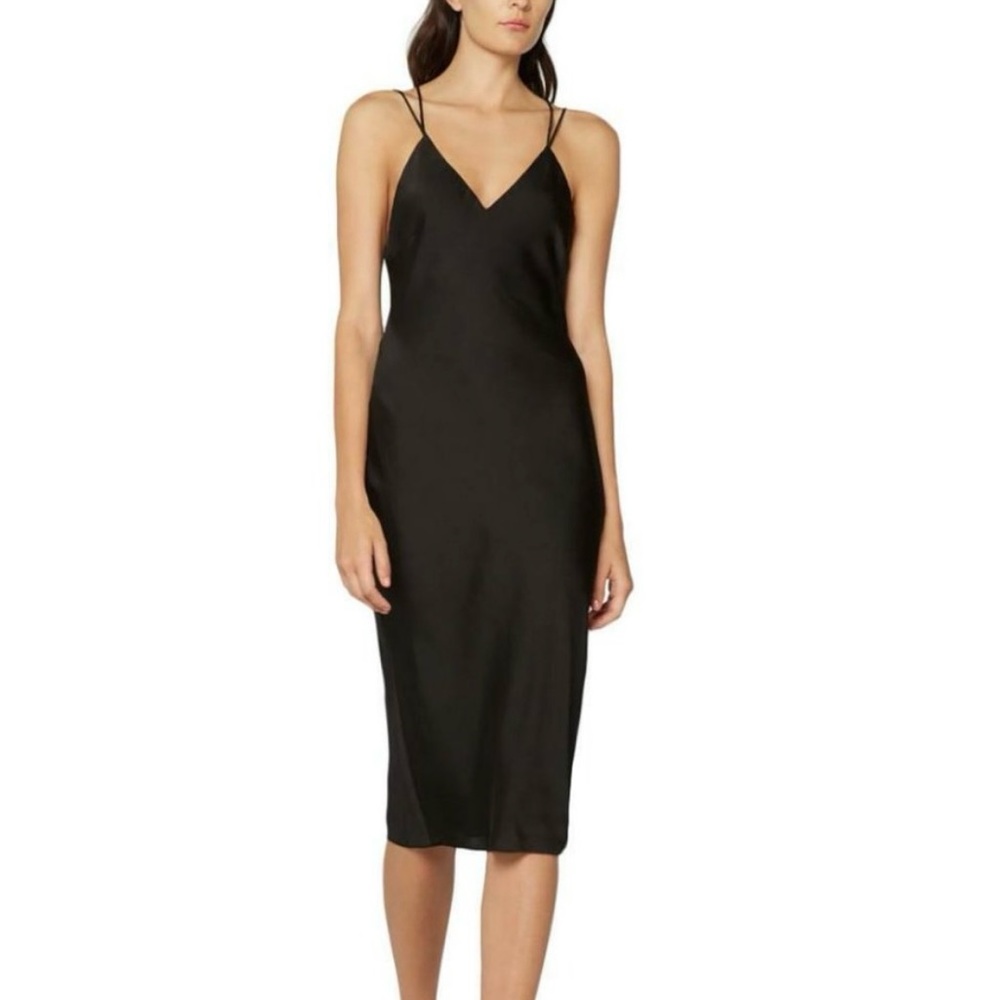 [fame and partners] black midi dress